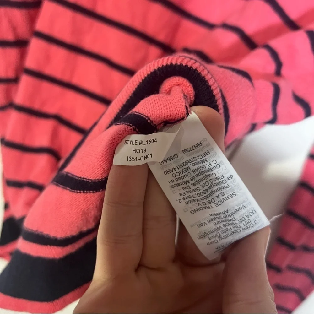J. Crew Striped Sweater Salmon and Black Long Sleeve Size Small